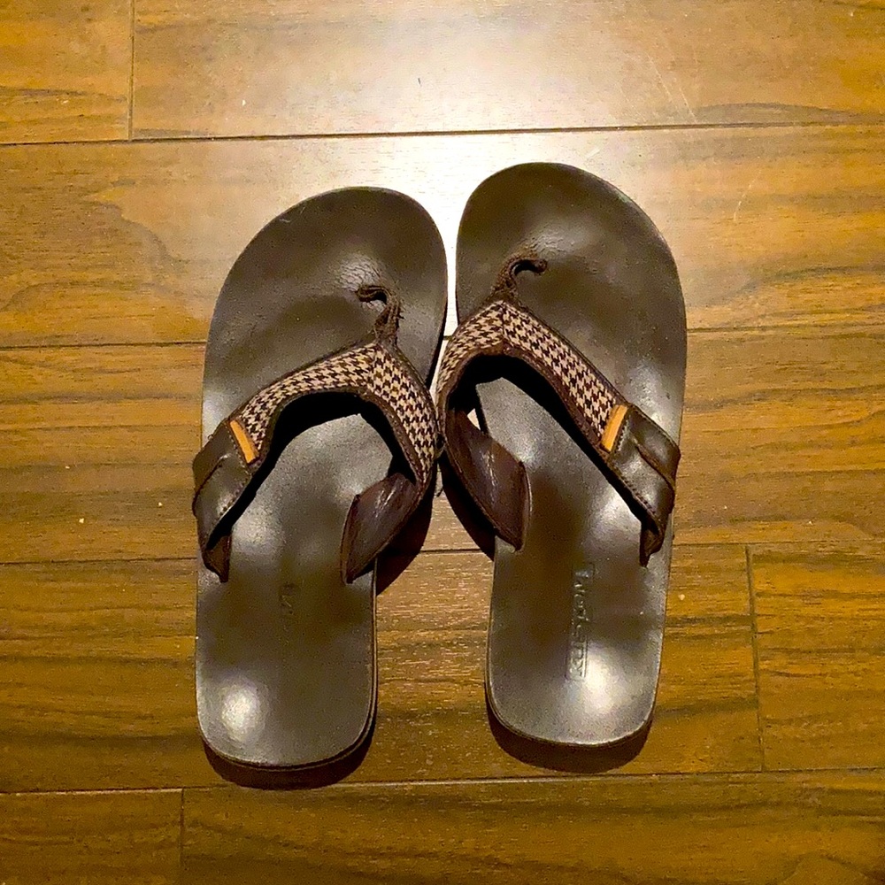 Leather flip flops. Resoled